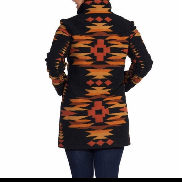 Pendleton Ladies' Wool Blend Walker Coat nwt grey Charcoal Desert Mesa Jacquard - Picture 5 of 7